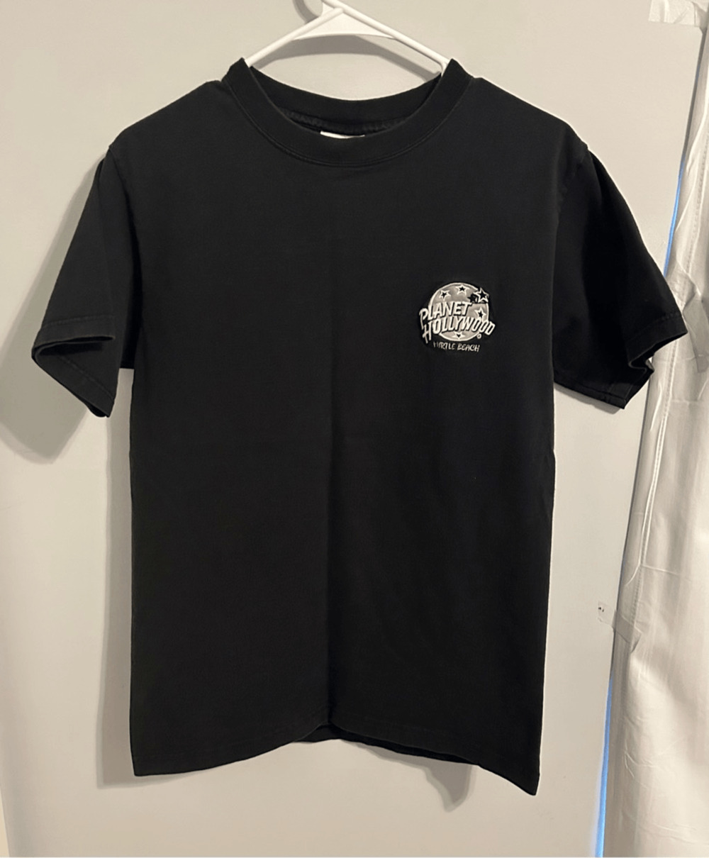 Vtg Planet Hollywood (Myrtle Beach) Embroidered T-shirt Sz Small Black 1991 RARE